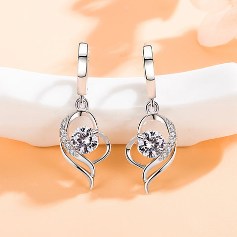 Chic Soft Ear Rings Mid-length Heart-shaped