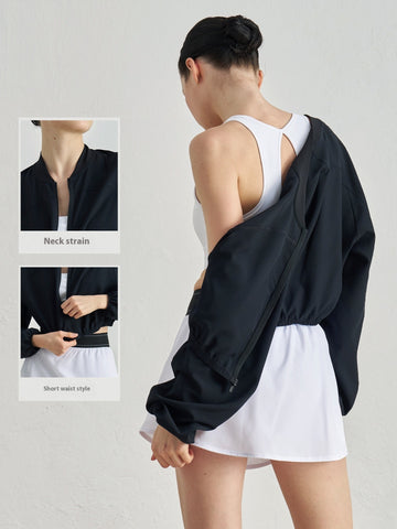 Lightweight & Breathable Workout jacket Waist-tight Design Outdoor